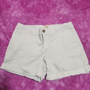 Faded Glory Juniors Denim‎ Shorts Size 4 Low Rise White Stretch